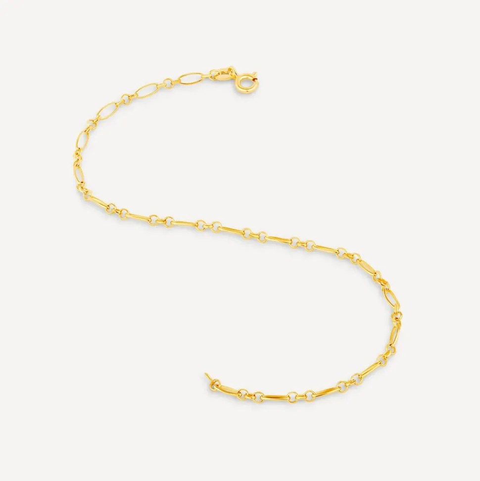 9ct Yellow Gold Diamond Cut Fig Belcher Bracelet