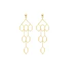 9ct Yellow Gold Diamond Shaped Links Chandelier Drop Earrings