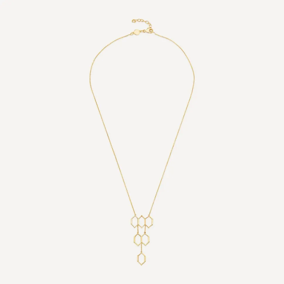 9ct Yellow Gold Diamond Shaped Links Necklet