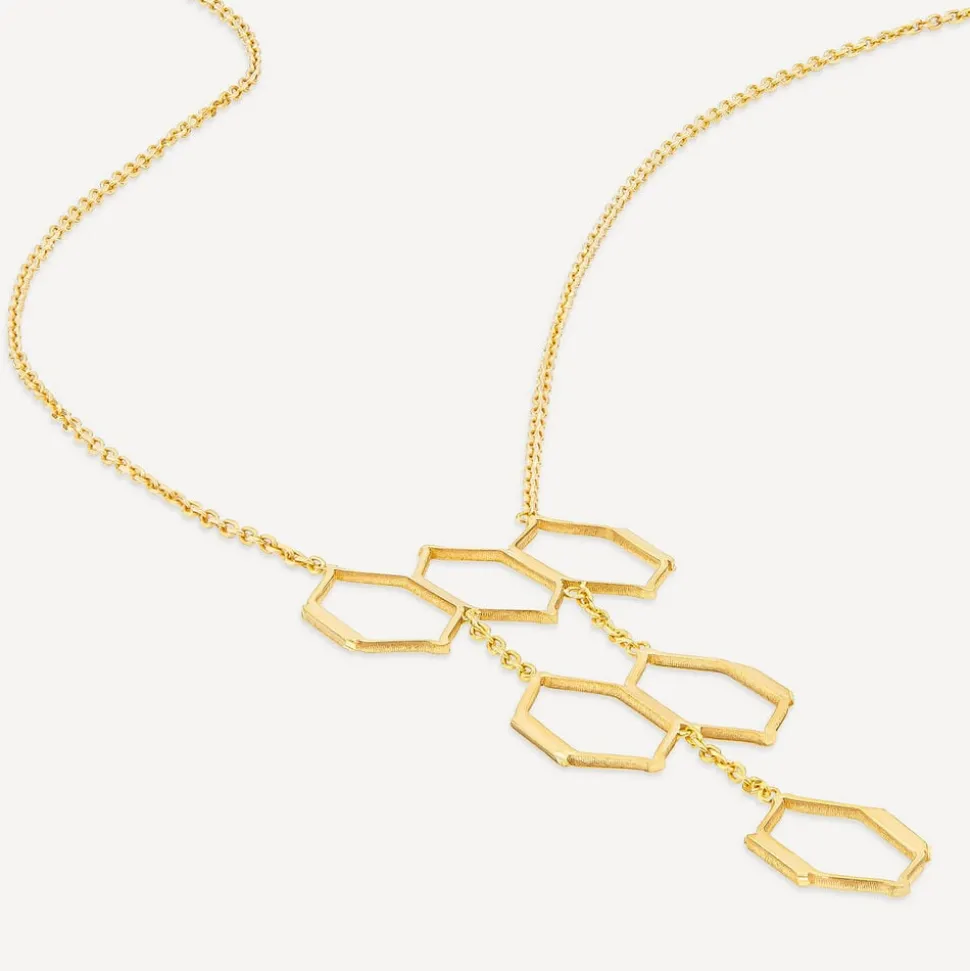 9ct Yellow Gold Diamond Shaped Links Necklet