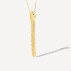 9ct Yellow Gold Disc T-Bar Hanging Chain Necklet