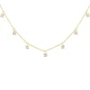 9ct Yellow Gold Droplet Cubic Zirconia Necklet