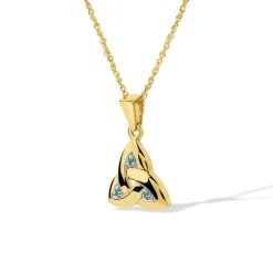 14ct Yellow Gold Emerald Trinity Knot Pendant