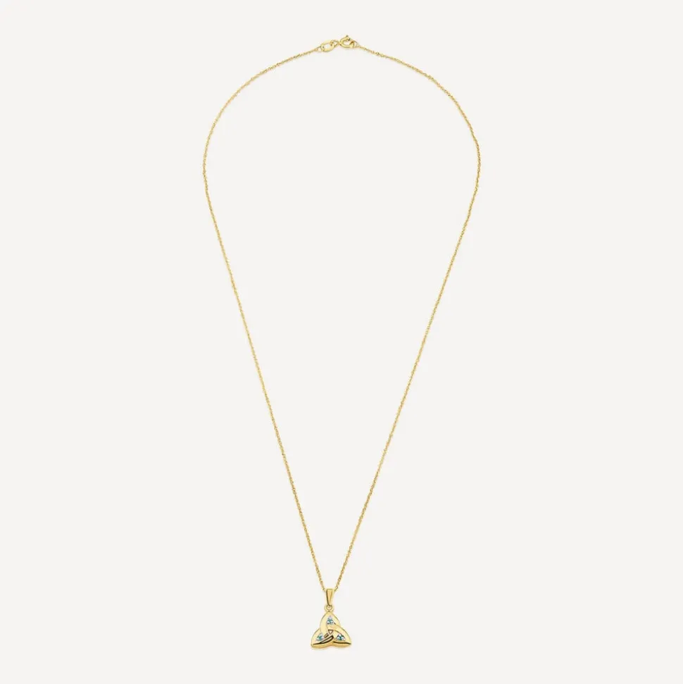 14ct Yellow Gold Emerald Trinity Knot Pendant