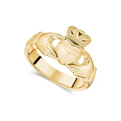 9ct Yellow Gold Gents Claddagh Ring
