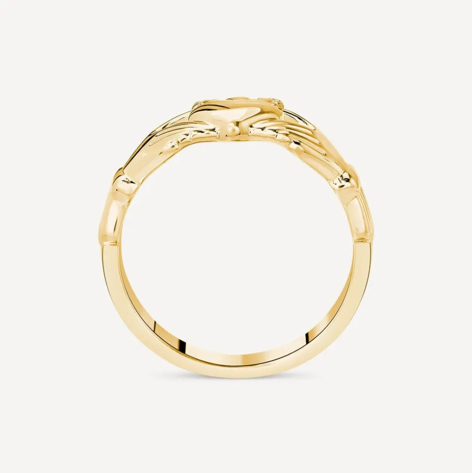 9ct Yellow Gold Gents Claddagh Ring