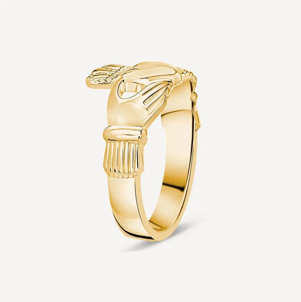 9ct Yellow Gold Gents Claddagh Ring