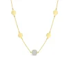 9ct Yellow Gold Glitter & Polished Round Disc Chain Necklet