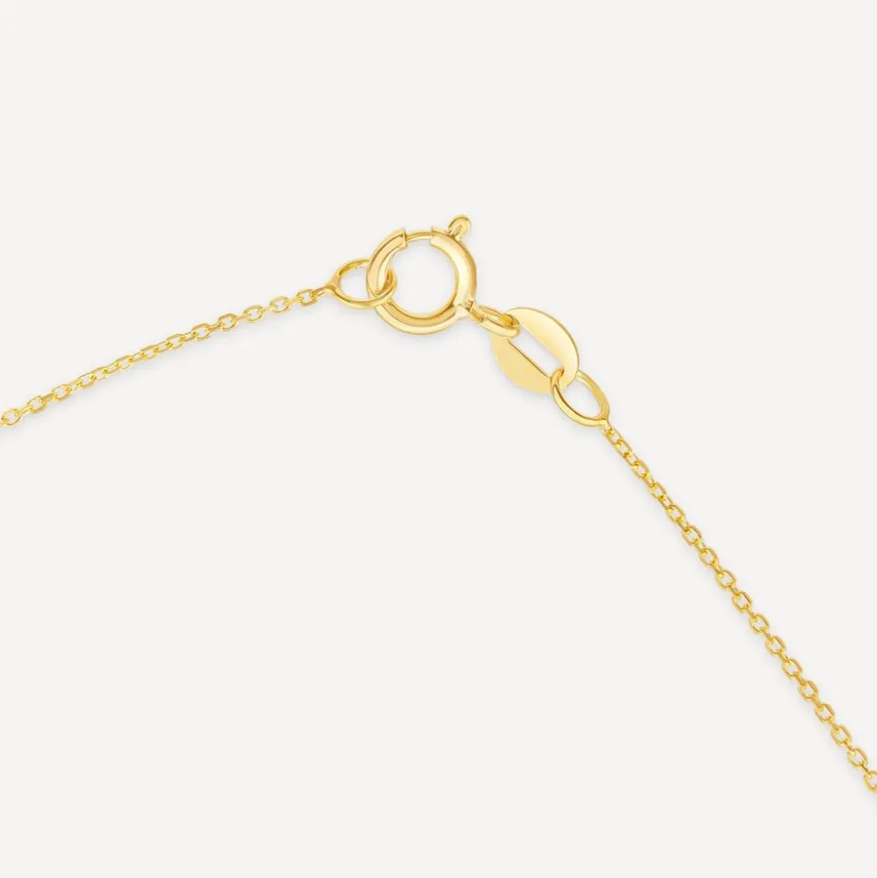 9ct Yellow Gold Glitter & Polished Round Disc Chain Necklet