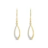9ct Yellow Gold Half Glitter & Polished Pear Shaped Drop Earrings