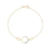 9ct Yellow Gold Half Glitter & Polished Circle Chain Bead Bracelet