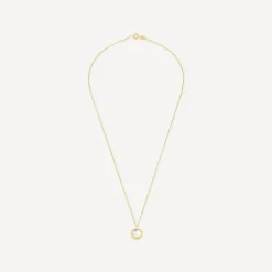 9ct Yellow Gold Hexagon Shaped Mother of Pearl Pendant