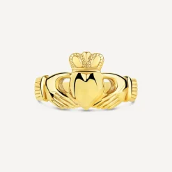 9ct Yellow Gold Hollow Back Claddagh Ring