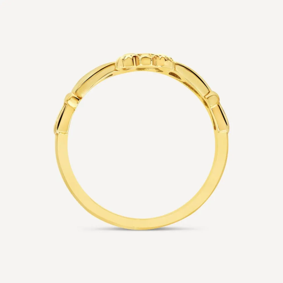 9ct Yellow Gold Hollow Back Claddagh Ring