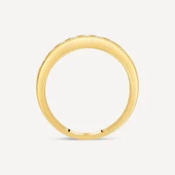 9ct Yellow Gold Illusion Channel Set 0.15ct Diamond Half Eternity Ring