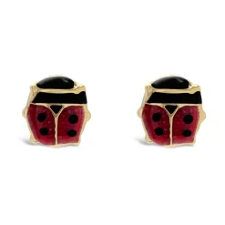 9ct Yellow Gold Ladybird Kids Stud Earrings
