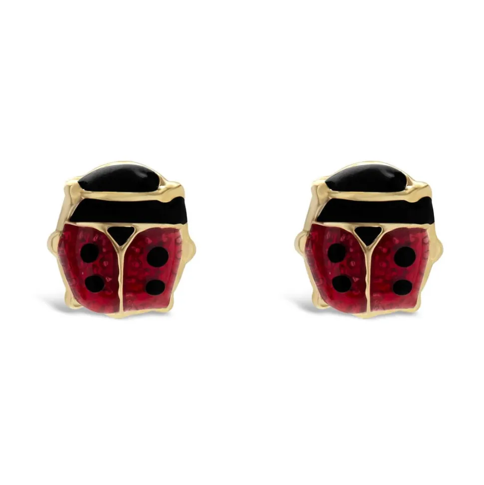 9ct Yellow Gold Ladybird Kids Stud Earrings