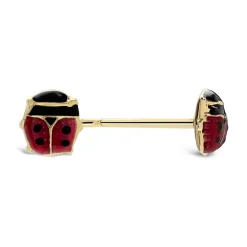 9ct Yellow Gold Ladybird Kids Stud Earrings