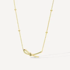 9ct Yellow Gold Long Knot Hammock Bead Chain Necklet