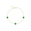 9ct Yellow Gold Malachite Petal Bracelet
