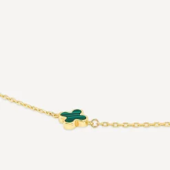 9ct Yellow Gold Malachite Petal Bracelet
