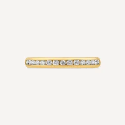 9ct Yellow Gold 2.5mm Channel Set 0.20ct Diamond Wedding Ring