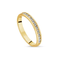 18ct Yellow Gold 2.5mm 0.20ct Diamond Channel Set Wedding Ring