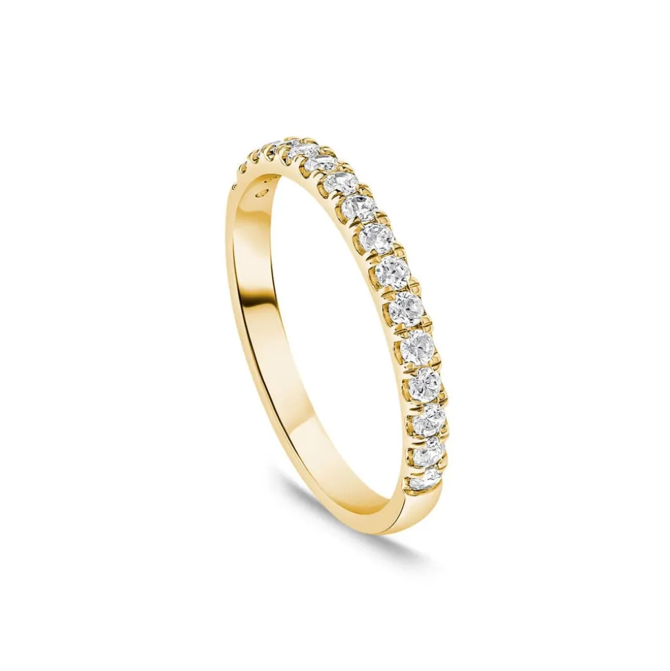 9ct Yellow Gold 2mm 0.25ct Diamond Split Claw Wedding Ring