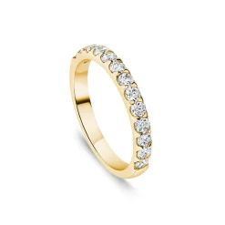 18ct Yellow Gold 2.5mm 0.45ct Diamond Triangle Claw Wedding Ring