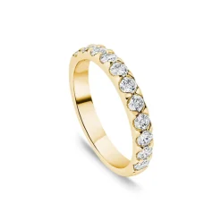 9ct Yellow Gold 3mm 0.70ct Diamond Triangle Claw Wedding Ring