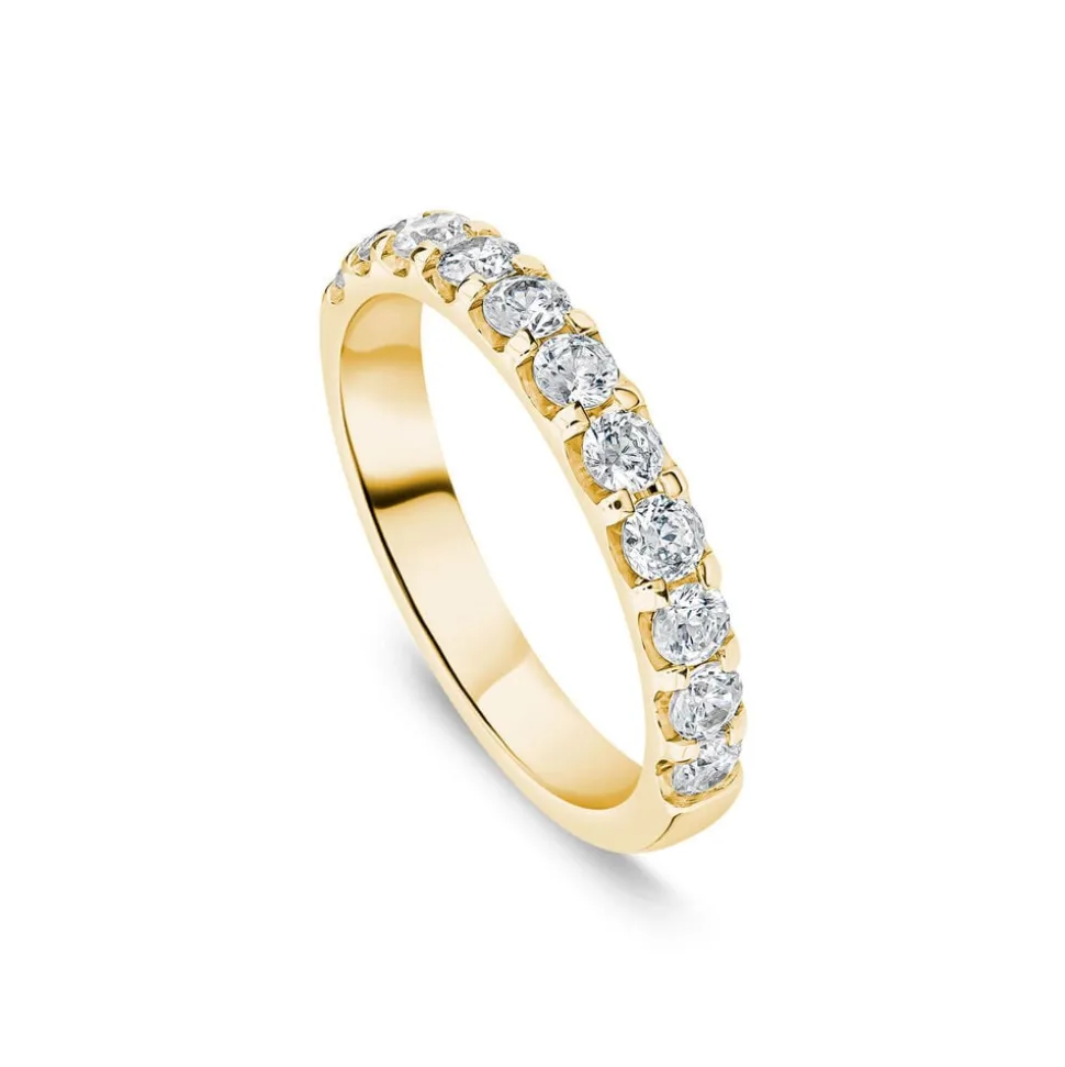 9ct Yellow Gold 3mm 0.75ct Diamond Split Claw Wedding Ring