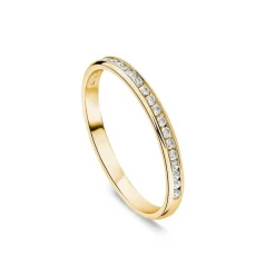 9ct Yellow Gold 2mm 0.10ct Diamond Channel Set Wedding Ring