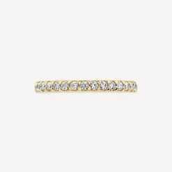 18ct Yellow Gold 2mm 0.25ct Diamond Triangle Claw Wedding Ring