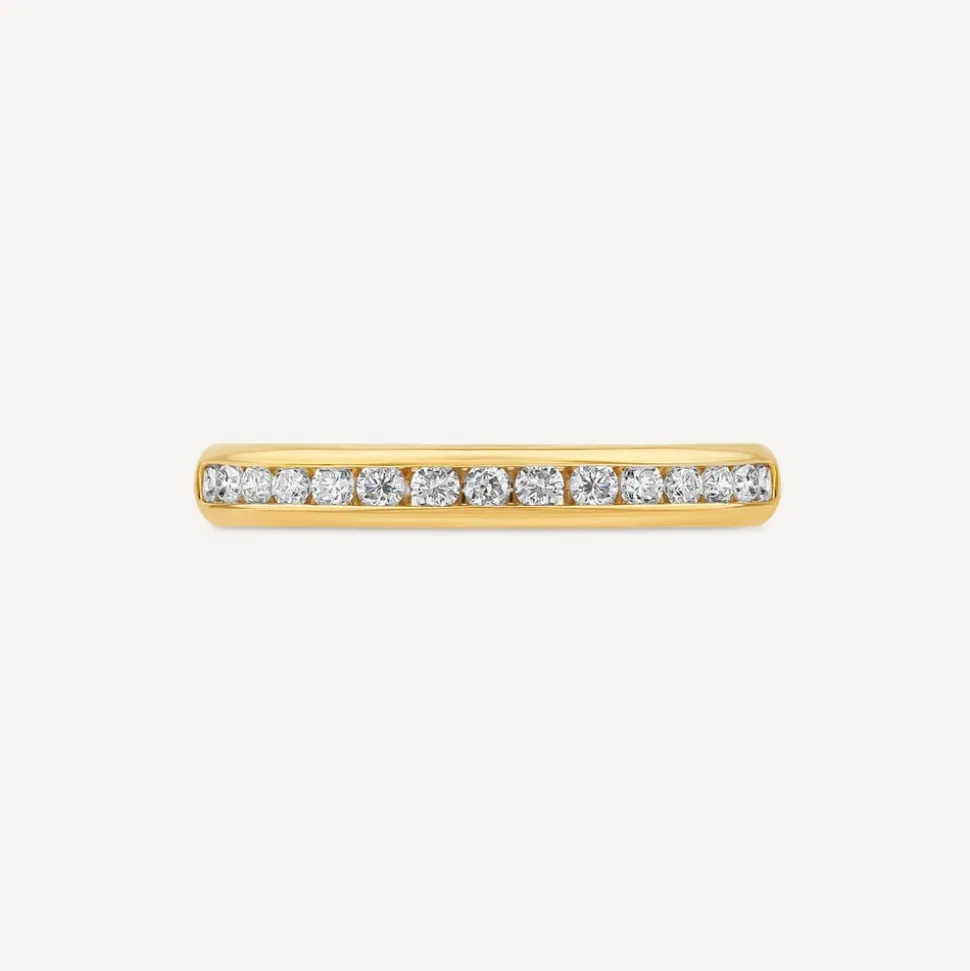 18ct Yellow Gold 2.5mm 0.20ct Diamond Channel Set Wedding Ring