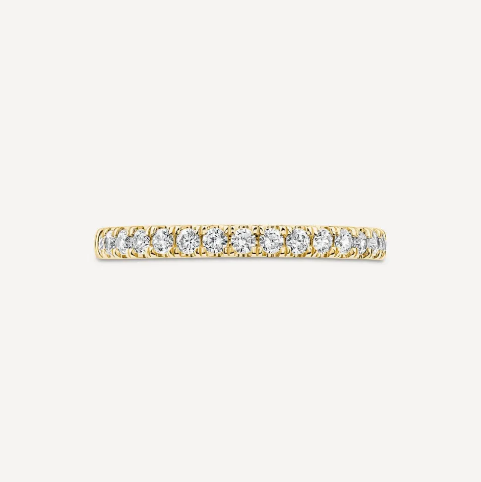 9ct Yellow Gold 2mm 0.25ct Diamond Split Claw Wedding Ring