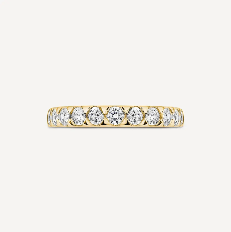9ct Yellow Gold 3mm 0.70ct Diamond Triangle Claw Wedding Ring