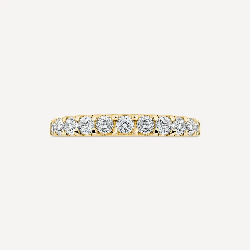9ct Yellow Gold 3mm 0.75ct Diamond Split Claw Wedding Ring