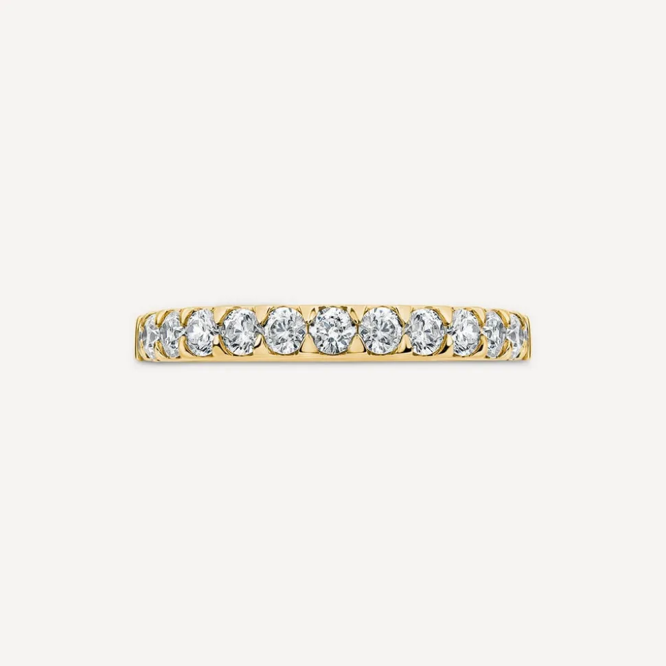 9ct Yellow Gold 2.5mm 0.45ct Diamond Triangle Claw Wedding Ring