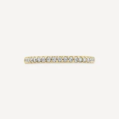 9ct Yellow Gold 1.7mm 0.15ct Diamond Traingle Claw Wedding Ring
