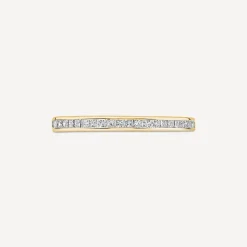 18ct Yellow Gold 2mm 0.25ct Diamond Princess Cut Channel Set Wedding Ring