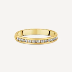 18ct Yellow Gold 2.5mm 0.20ct Diamond Channel Set Wedding Ring