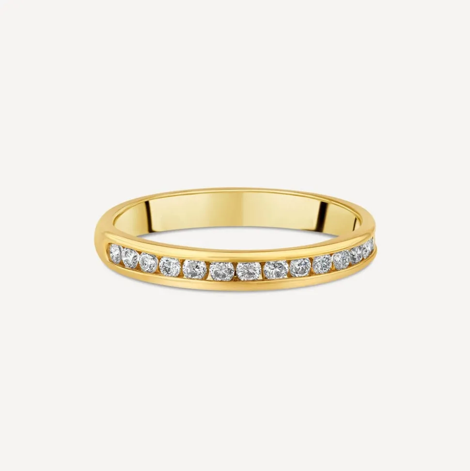 18ct Yellow Gold 2.5mm 0.20ct Diamond Channel Set Wedding Ring
