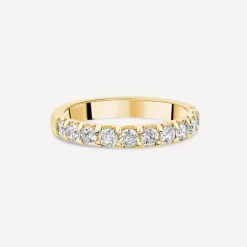 9ct Yellow Gold 3mm 0.75ct Diamond Split Claw Wedding Ring