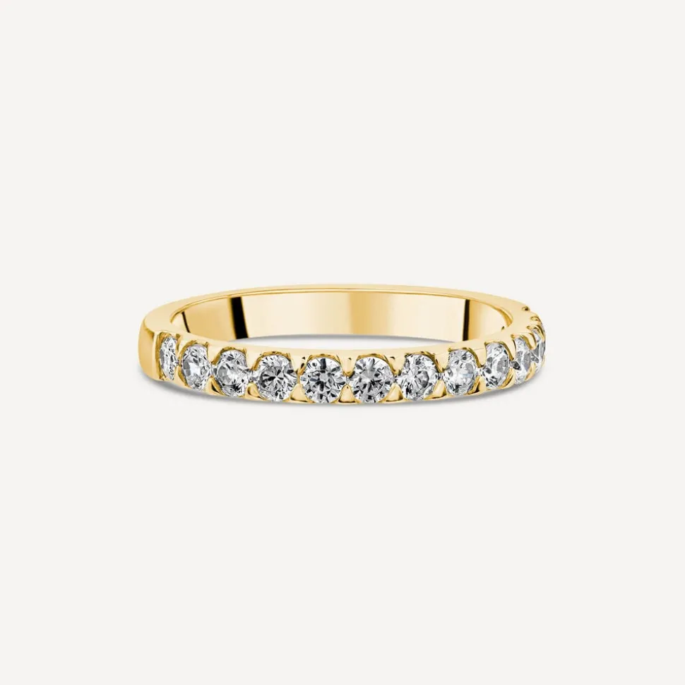 9ct Yellow Gold 2.5mm 0.45ct Diamond Triangle Claw Wedding Ring