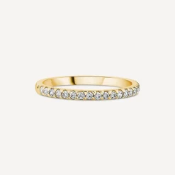 18ct Yellow Gold 1.7mm 0.15ct Diamond Triangle Claw Wedding Ring