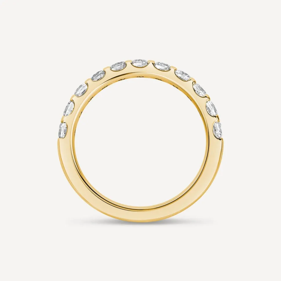 9ct Yellow Gold 3mm 0.75ct Diamond Split Claw Wedding Ring