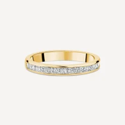 18ct Yellow Gold 2.5mm 0.45ct Princess Cut Diamond Channel Set Wedding Ring