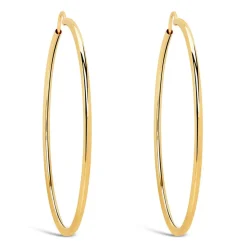 9ct Yellow Gold 40mm Hoop Earrings