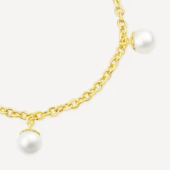 9ct Yellow Gold 8mm Pearl T-Bar Bracelet