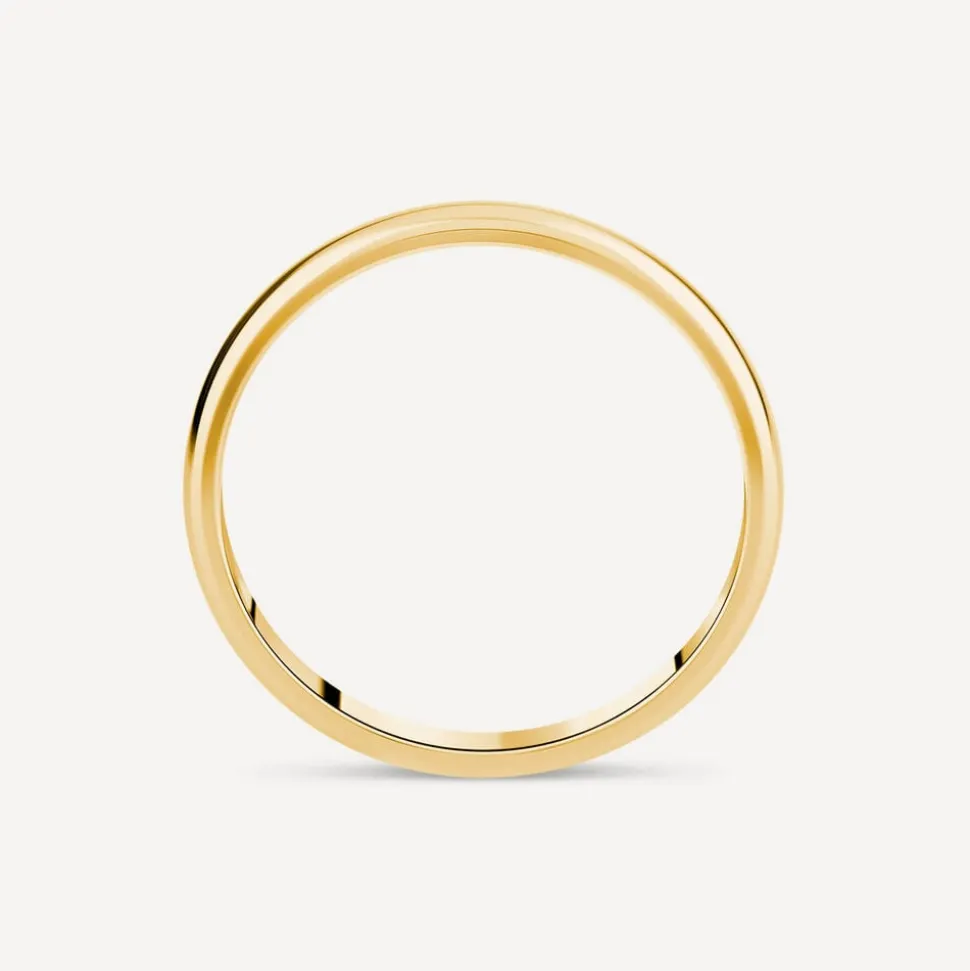 9ct Yellow Gold 2mm Plain Band D-Shape Ring
